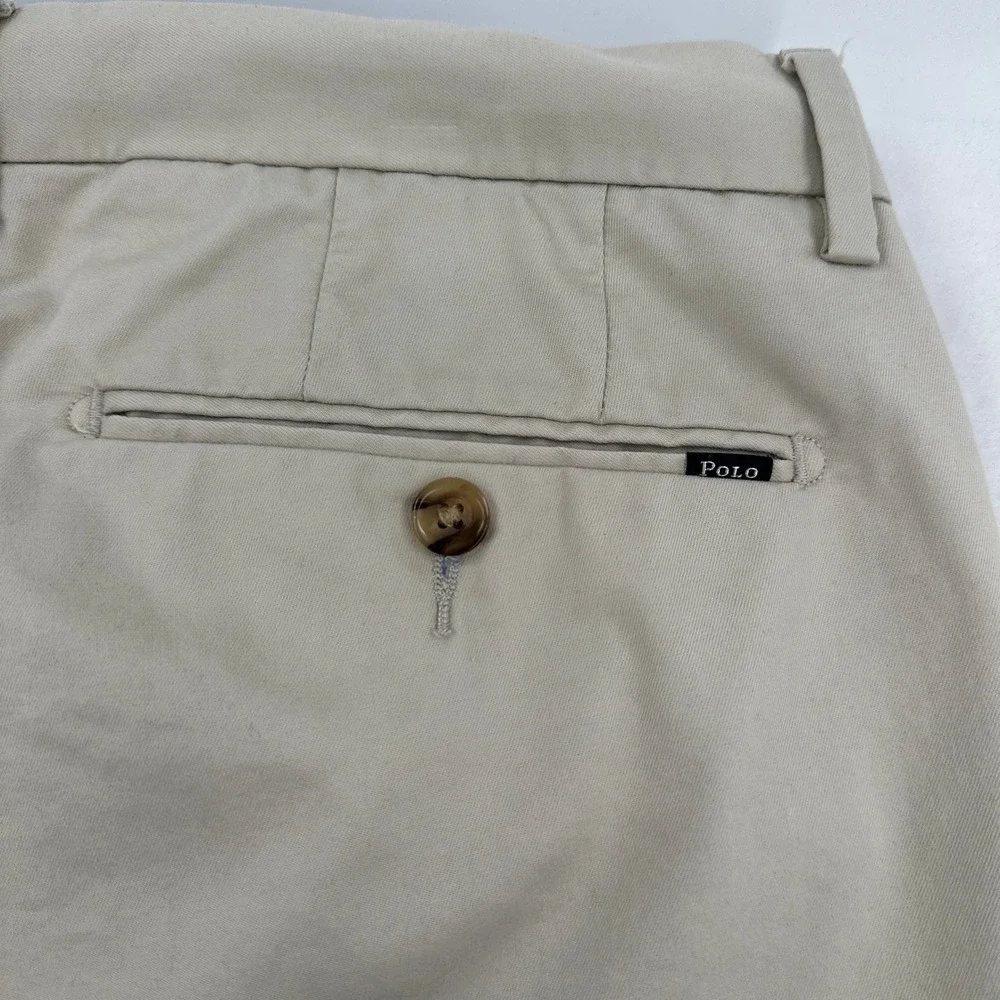 Polo Ralph Lauren Men  34x34 Stretch Straight Fit Chino Pants Tan Khaki Preppy